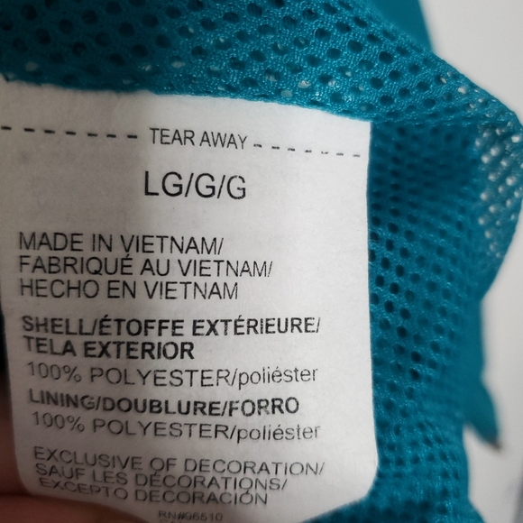 Under Armour Mens Windbreaker Size Large Teal Hooded Rain Jacket Outdoor Hiking - Picture 12 of 12